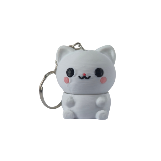 Kawaii Sallanan Kedi Kafalı Anahtarlık